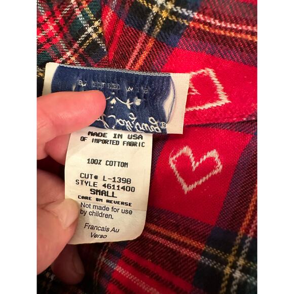 VINTAGE LANZ OF SALZBURG BY EILEEN WEST FLANNEL PLAID ROBE S - Picture 6 of 7